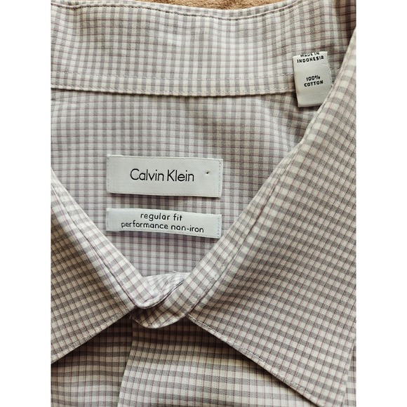 Calvin Klein Men's Cotton Reg. Fit Non Iron Performance Gray LS Shirt, 17 34/35 - Picture 4 of 6